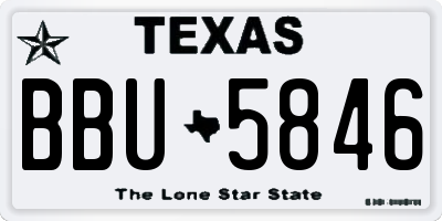 TX license plate BBU5846
