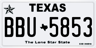 TX license plate BBU5853