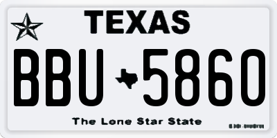 TX license plate BBU5860