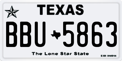 TX license plate BBU5863