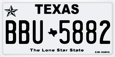 TX license plate BBU5882