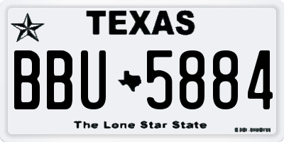 TX license plate BBU5884