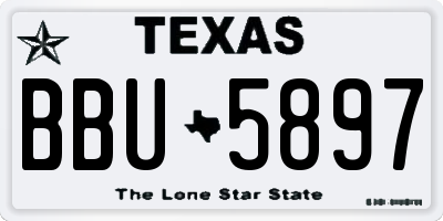 TX license plate BBU5897