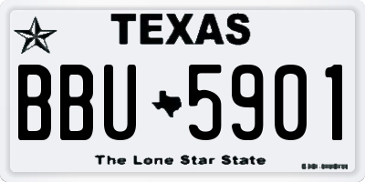 TX license plate BBU5901