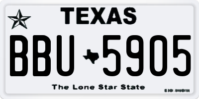 TX license plate BBU5905