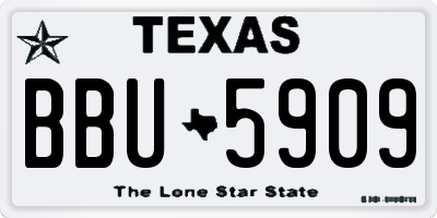 TX license plate BBU5909