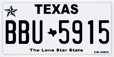 TX license plate BBU5915