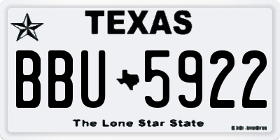 TX license plate BBU5922