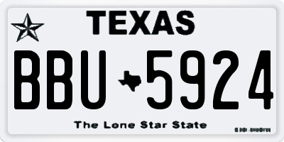 TX license plate BBU5924