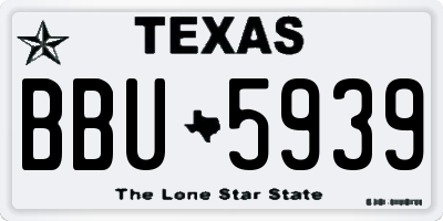 TX license plate BBU5939