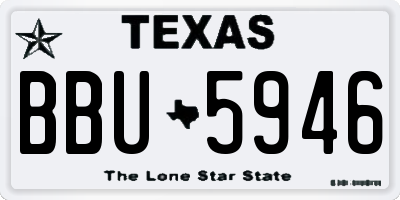 TX license plate BBU5946
