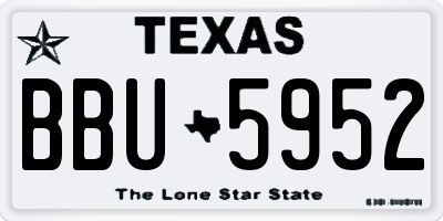 TX license plate BBU5952