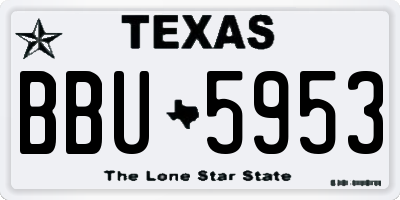 TX license plate BBU5953
