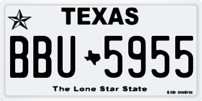TX license plate BBU5955