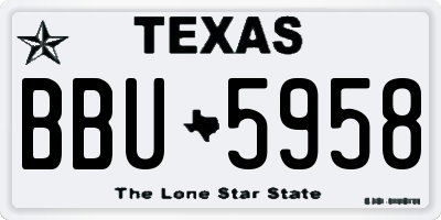 TX license plate BBU5958