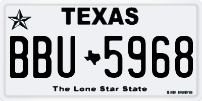 TX license plate BBU5968