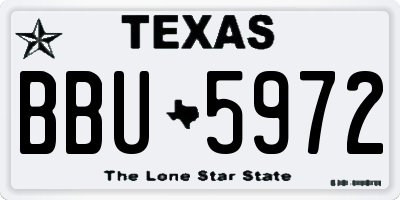 TX license plate BBU5972