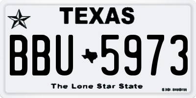 TX license plate BBU5973