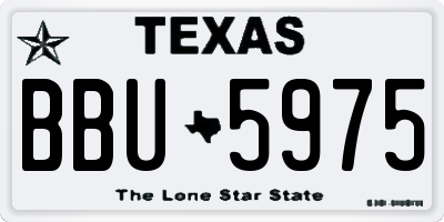 TX license plate BBU5975