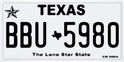 TX license plate BBU5980