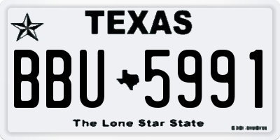 TX license plate BBU5991