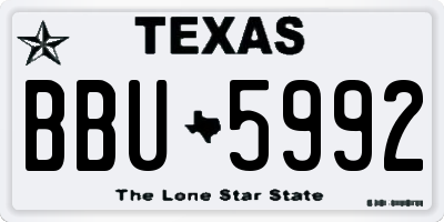 TX license plate BBU5992