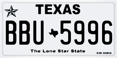 TX license plate BBU5996