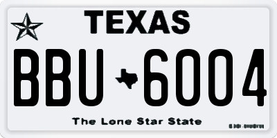 TX license plate BBU6004
