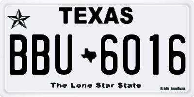 TX license plate BBU6016