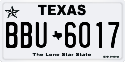 TX license plate BBU6017