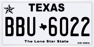 TX license plate BBU6022