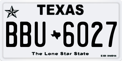 TX license plate BBU6027