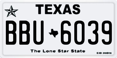 TX license plate BBU6039