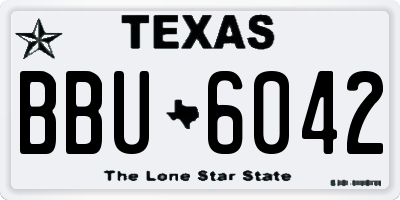 TX license plate BBU6042