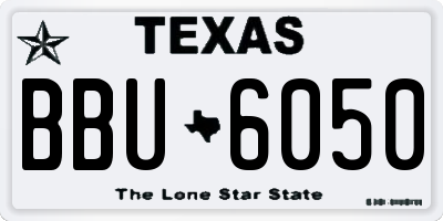 TX license plate BBU6050
