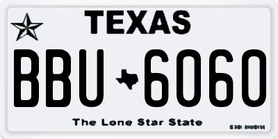 TX license plate BBU6060