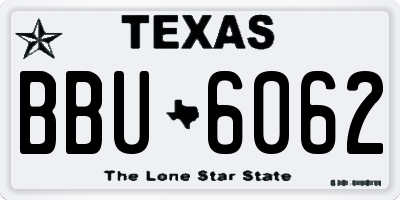 TX license plate BBU6062