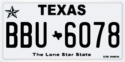 TX license plate BBU6078