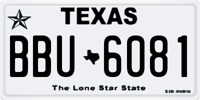 TX license plate BBU6081