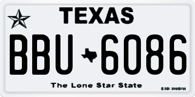 TX license plate BBU6086