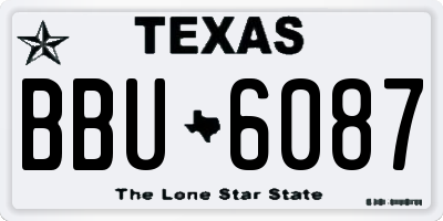TX license plate BBU6087