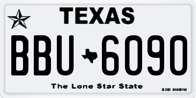 TX license plate BBU6090
