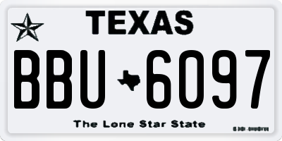 TX license plate BBU6097