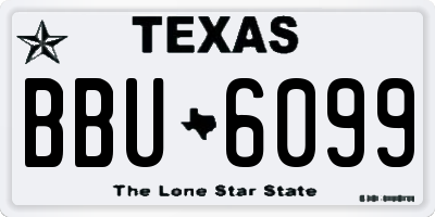 TX license plate BBU6099