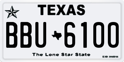 TX license plate BBU6100
