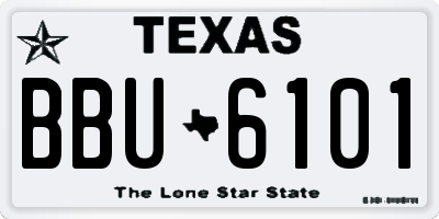 TX license plate BBU6101