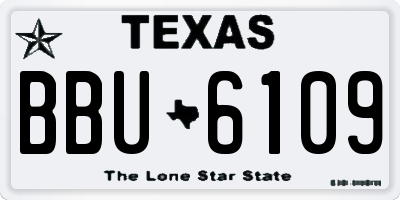 TX license plate BBU6109