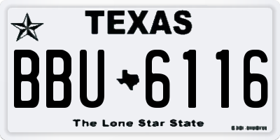 TX license plate BBU6116