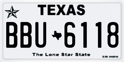 TX license plate BBU6118