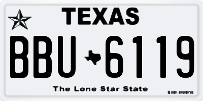 TX license plate BBU6119